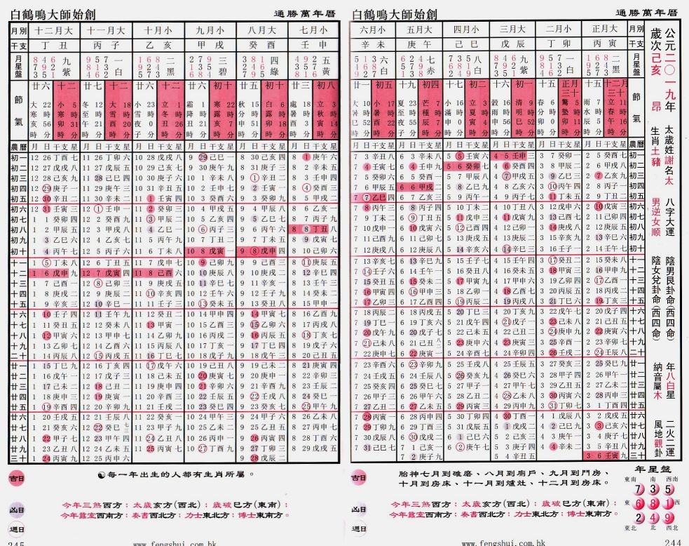 白鶴鳴大師,有一部著作,名為《擇日通勝萬年曆》